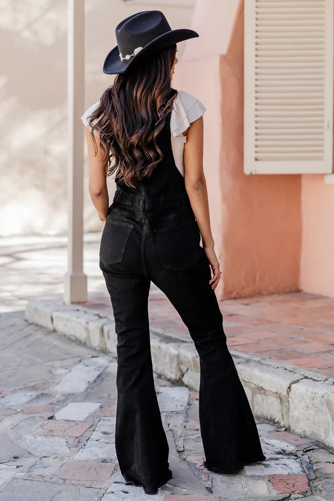 My Baby Loves Me Black Flared Overalls FINAL SALE