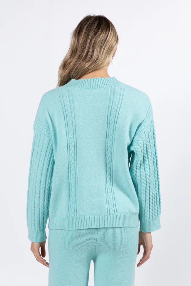 On My List Mint Cable Knit Sweater SALE