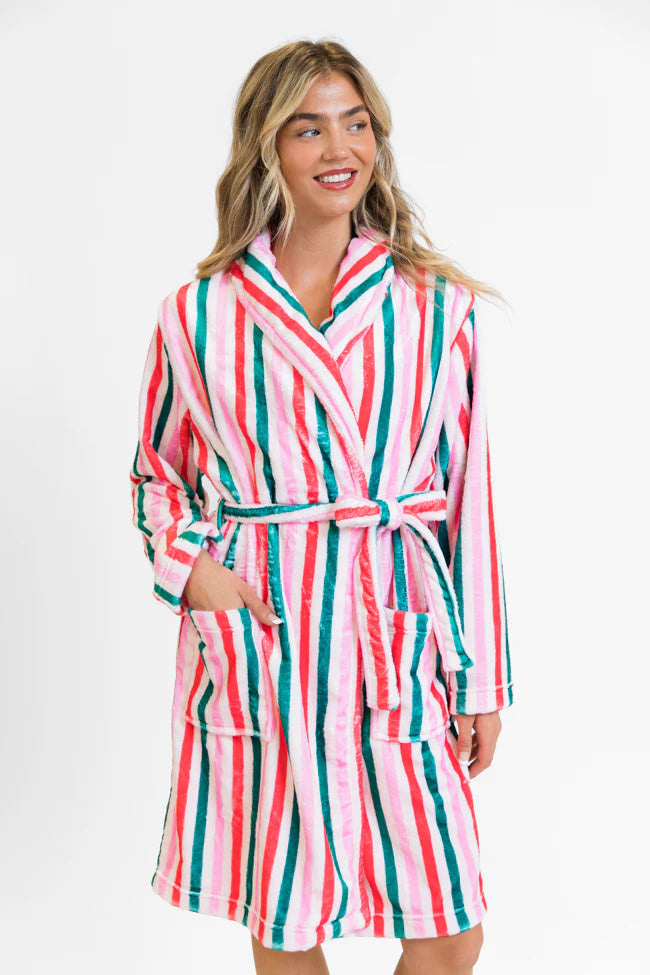 Christmas Stripes Rise and Shine Robe FINAL SALE