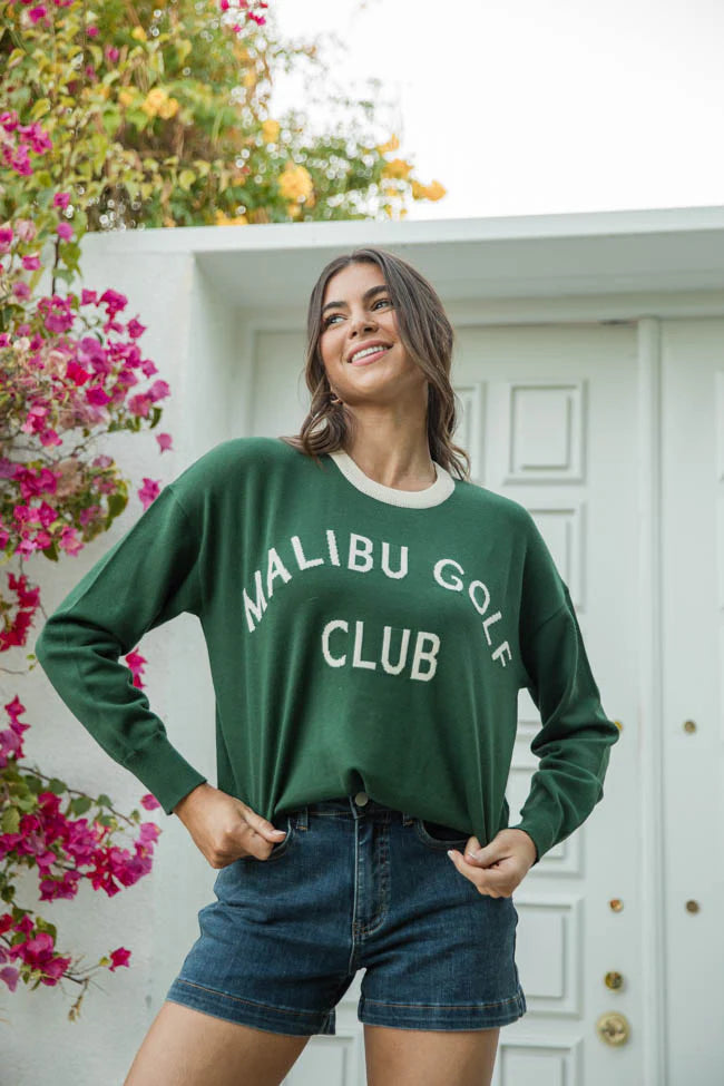 Malibu Golf Club Green Lightweight Sweater