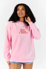 Baby Needs A Spritz Light Pink Oversized Graphic Sweatshirt