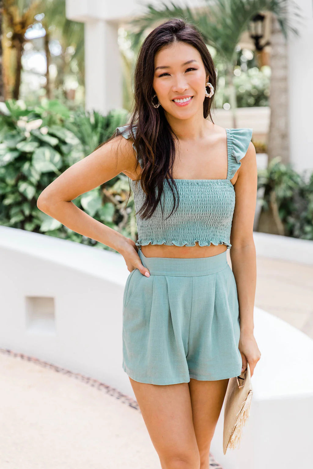 Fairytale Wish Sage High Waisted Shorts FINAL SALE