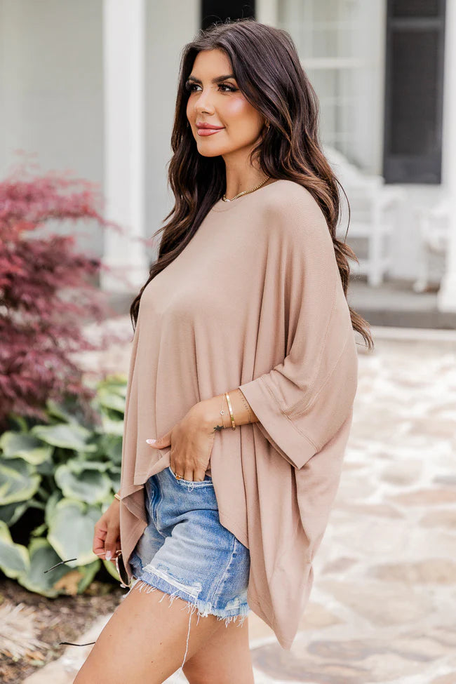 In My Element Tan Basic Flowy Tee SALE