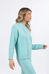 On My List Mint Cable Knit Sweater SALE