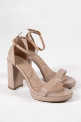 Shivani Nude Leather Heels SALE