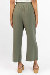 Look Your Best Olive Frayed Detail Ankle Length Pants