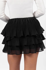 Rumors Run Black Tiered Ruffle Skort FINAL SALE