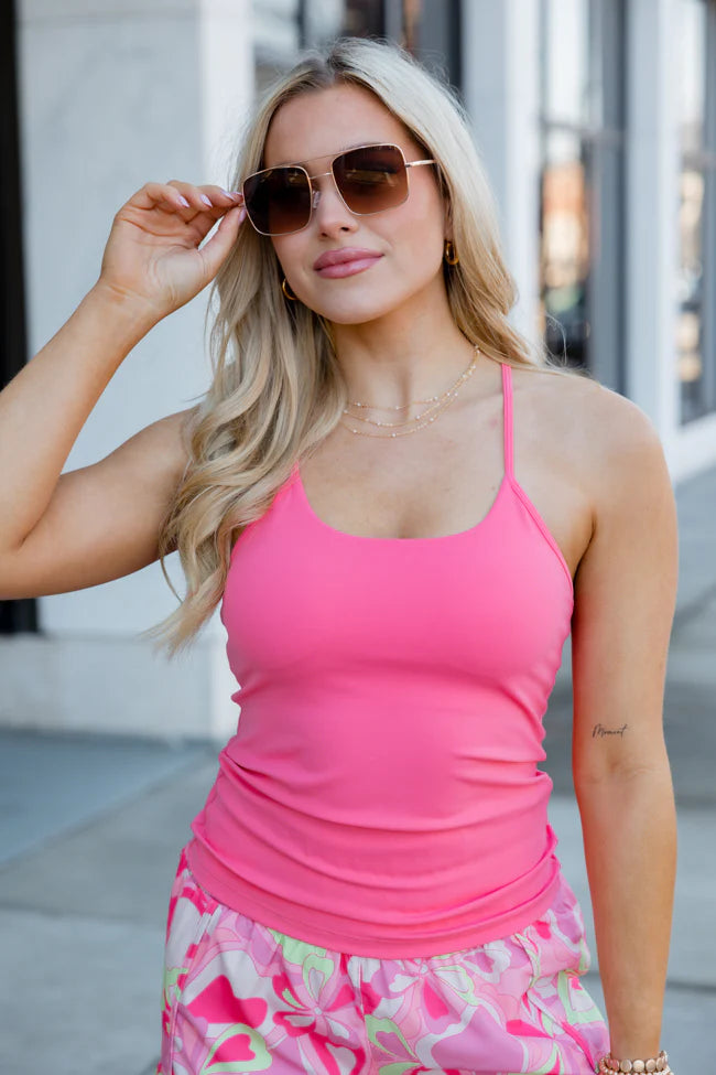 Let's Seize The Day Coral Full Length Racerback Bra Top SALE