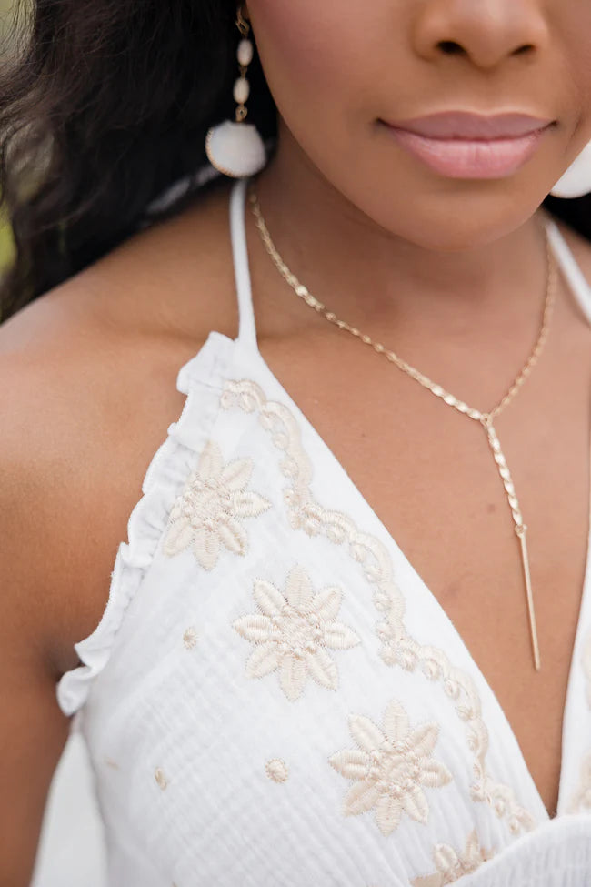 Just Say So White Appliqué Detail Maxi Dress SALE