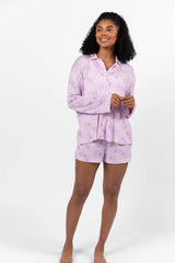 Sweet Dreams In Purple Floral Fantasy Pajama Shorts FINAL SALE