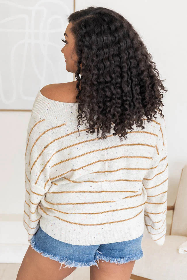 Sprinkle Of Love Wide Neck Striped Sweater  FINAL SALE