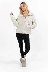 Love Is Everything Ivory Quilted Quarter Zip Pullover