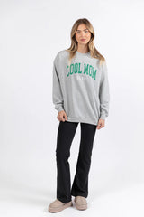 Cool Mom Club Light Grey Oversized Graphic Sweatshirt