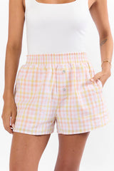 Keep It Brief Pink and Yellow Multi Gingham Boxer Shorts