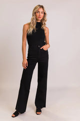 Kelsea Black Wash Wide Leg Tall Jeans