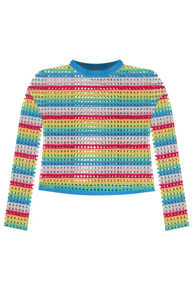 Chasing Rainbows Crochet Sweater FINAL SALE