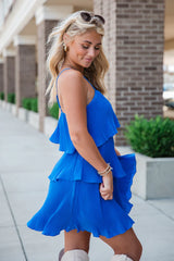 Cheer You On Royal Blue Layered Mini Dress FINAL SALE