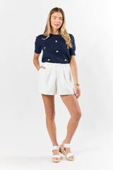 Fresh Path Ivory Tailored Shorts