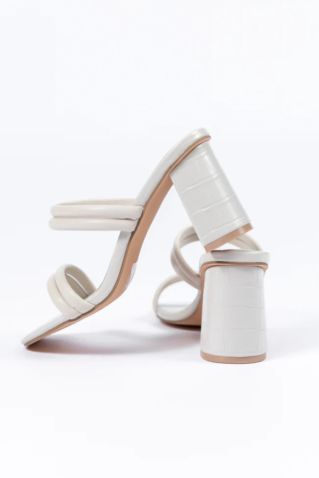 Elaine Beige Strap Heels