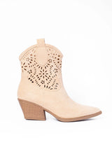 Dakota Beige Cut Out Western Bootie