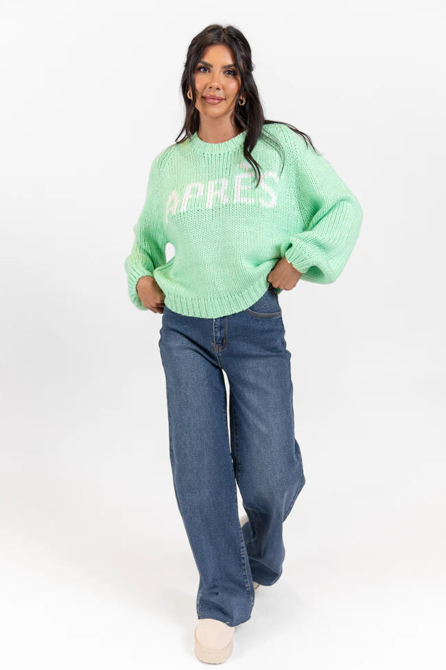 Apres Party Green Sweater FINAL SALE