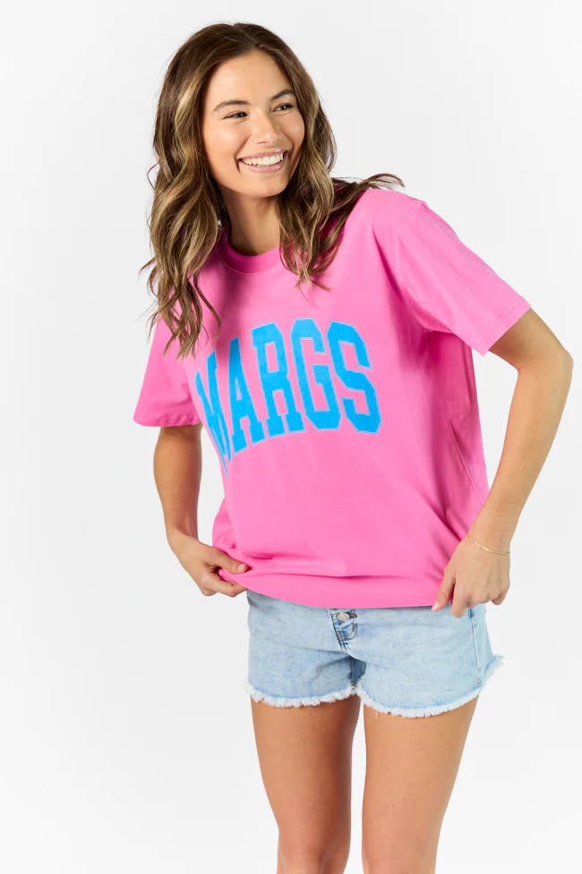 Margs Hot Pink Oversized Graphic Tee