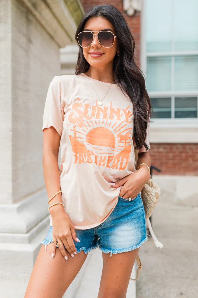 Sunny Days Ahead Graphic Heather Peach Tee