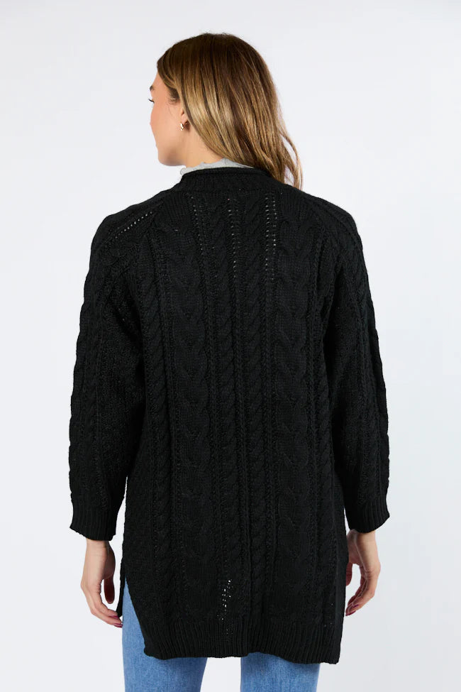 Sweet Nothings Black Chunky Cable Knit Cardigan