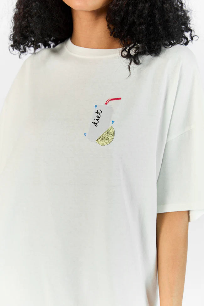 Diet Soda Off White Hyfve Oversized Graphic Tee