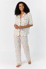 Good To Get Away Butterfly Short Sleeve Pajama Top