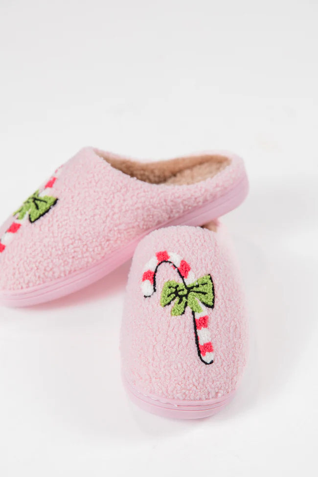 Candy Cane Pink Slippers  FINAL SALE