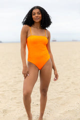 Coral Reef Orange Textured One Piece Swimsuit SALE