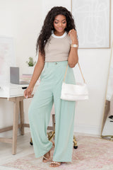 Swept Away With You Sage Tailored Wide Leg Pants SALE