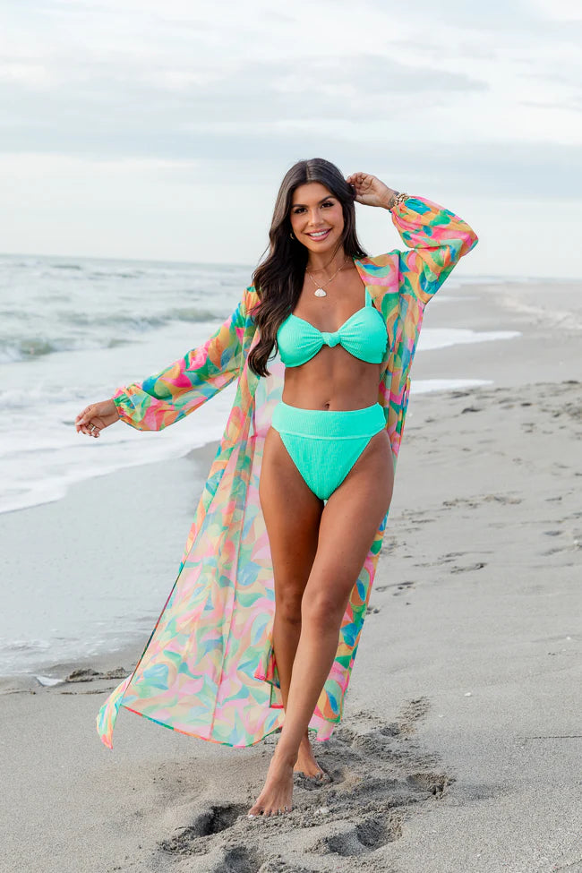 Eyes On Paradise in Kaleidoscope Dreams Belted Kimono Cover Up SALE