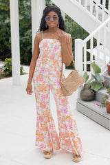 Aware Of This Multi Floral Flare Leg Jumpsuit FINAL SALE