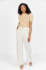 Wish For This Beige Linen Blend Trousers