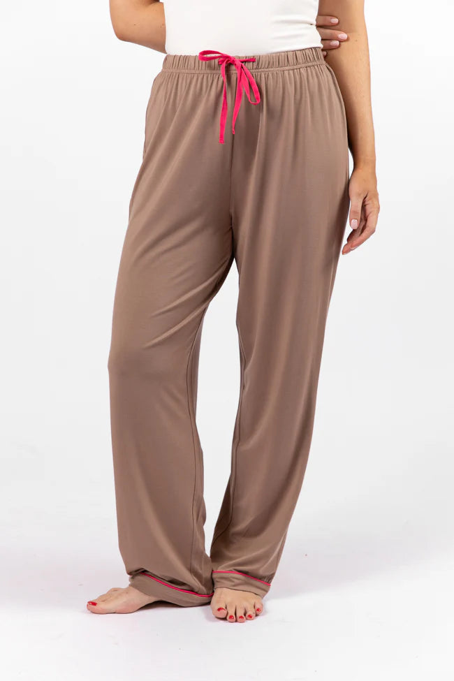 Good To Get Away Brown Pajama Set