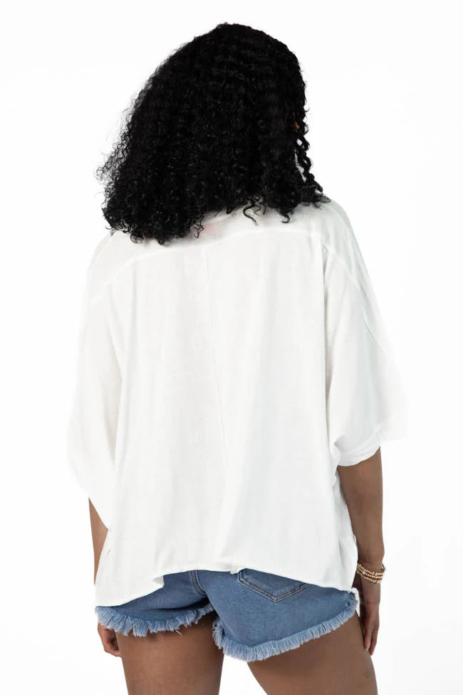 Great Days Ahead Ivory Asymmetrical Hem Tee SALE