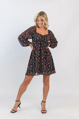 Missing Out Printed Sweetheart Mini Dress SALE