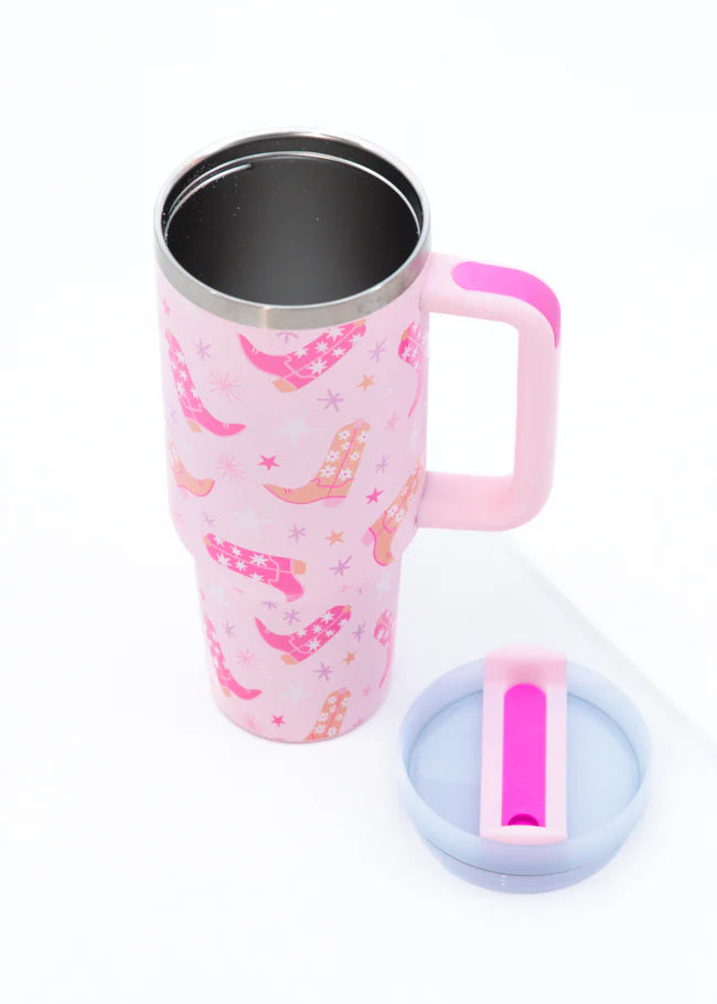 Sippin' Pretty In Giddy Up Girly 40 0z Drink Tumbler With Lid And Straw SALE