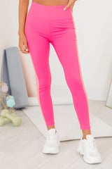 Always On The Go Pink Color Block Leggings SALE