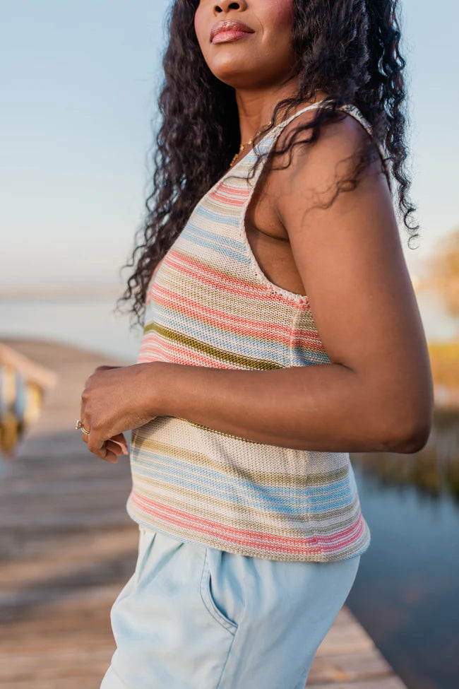 On The Cape Multi Stripe Sweater Tank SALE