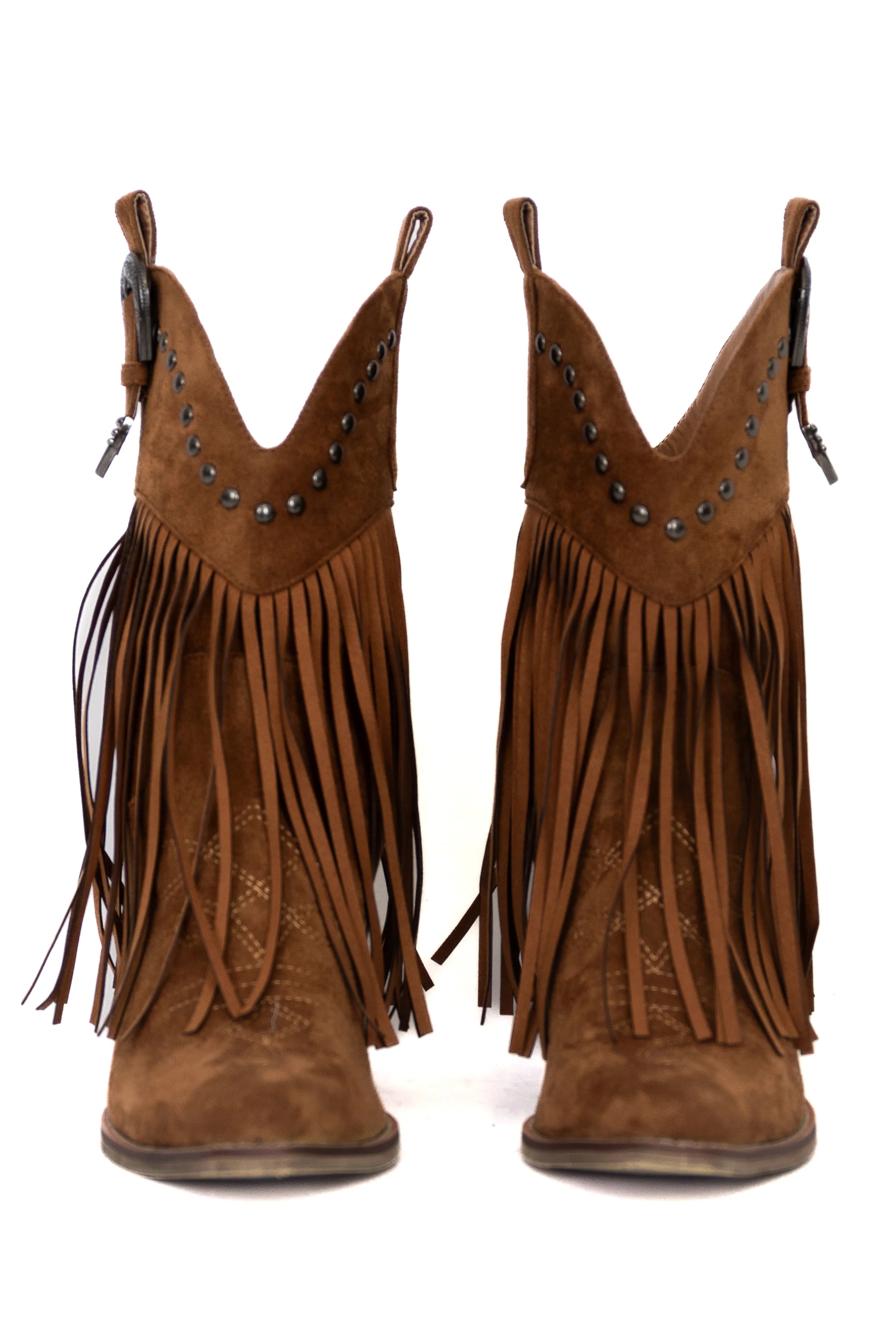 Jayde Camel Fringe Booties FINAL SALE