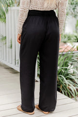 Far And Wide Smocked Waist Black Pants FINAL SALE