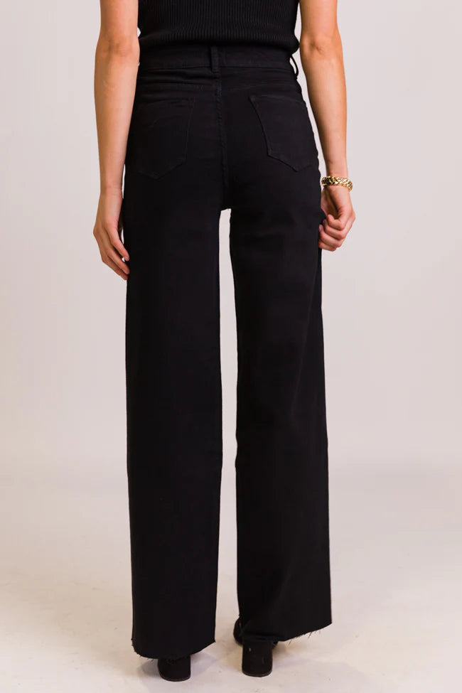 Kelsea Black Wash Wide Leg Tall Jeans