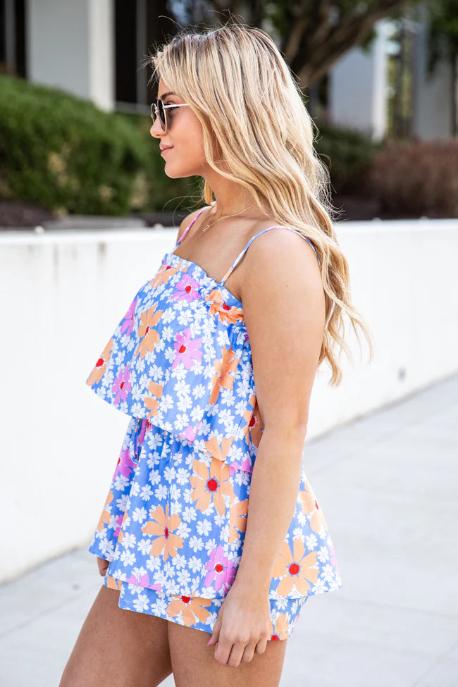 Tossing Petals Retro Floral Romper FINAL SALE