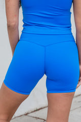 Pushing Forward Cerulean Blue Biker Shorts SALE