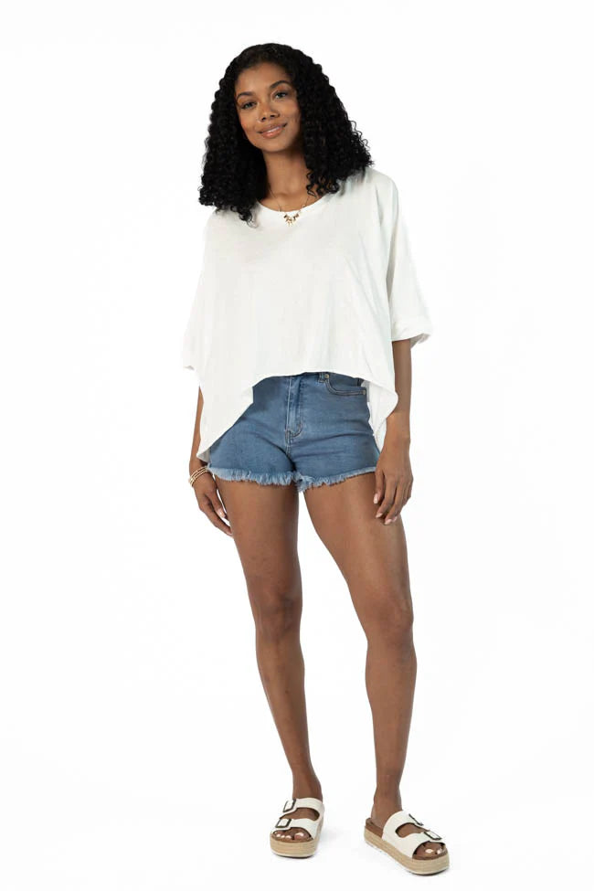 Great Days Ahead Ivory Asymmetrical Hem Tee SALE