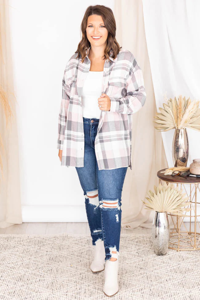 Adoring You Pink Plaid Blouse FINAL SALE