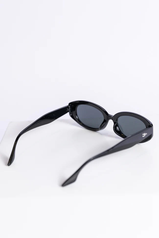 Black Oval Framed Sunglasses